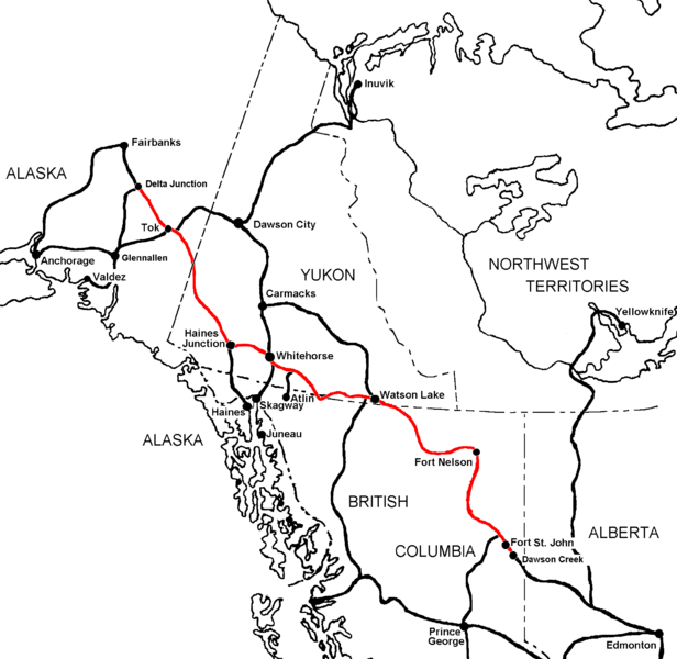 Alaska (ALCAN) Highway Map